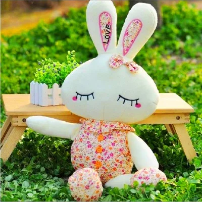 Новая Милая одежда с цветочным рисунком кролика плюшевые игрушки плюшевый