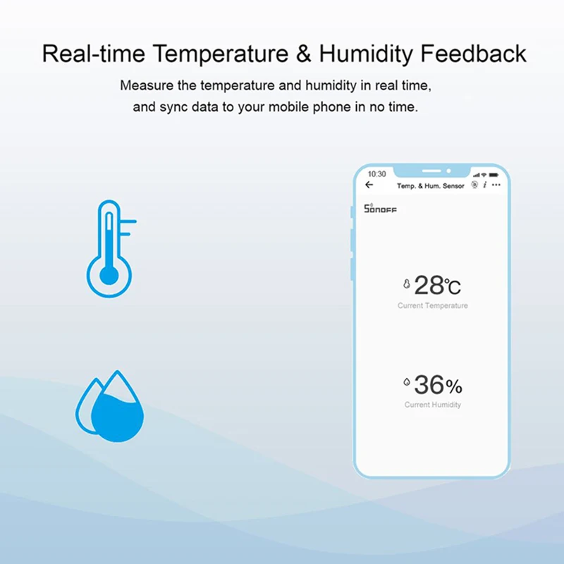 

SONOFF SNZB-02 ZigBee temperature and humidity sensor smart home E-WeLink App used with Google Home SONOFF ZBBridge Alexa