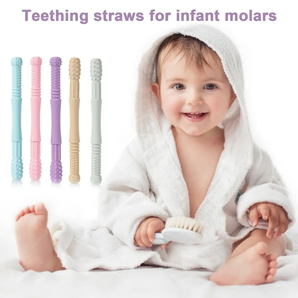 

Newborn Hollow Tube Teether Toy Infants Soother Nursing BPA Free Infant Teeth Sensory Chew Molar Stick Avoid Eat Finger Toy