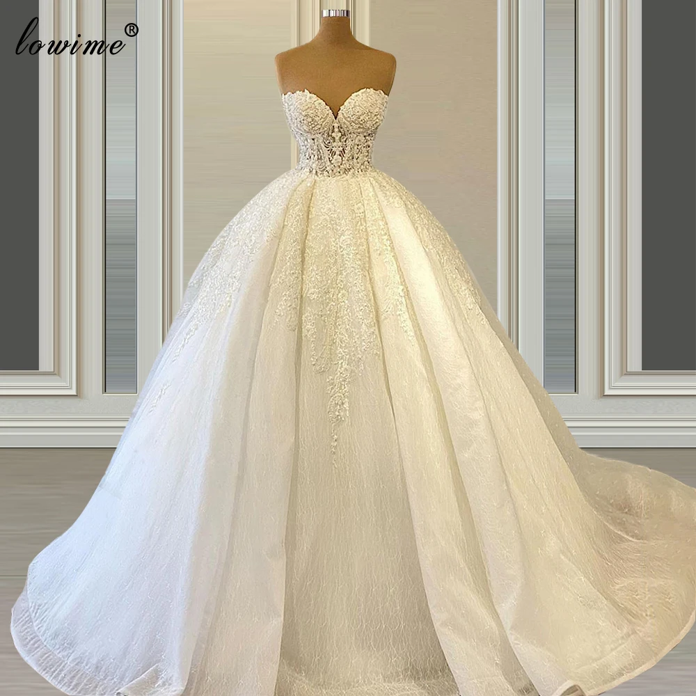 

Robes De Mariage Pregnant Luxury Wedding Dresses 2021 Sweetheart Lace Wedding Gowns A-Line Garden Sleeveless Bridal Dresses