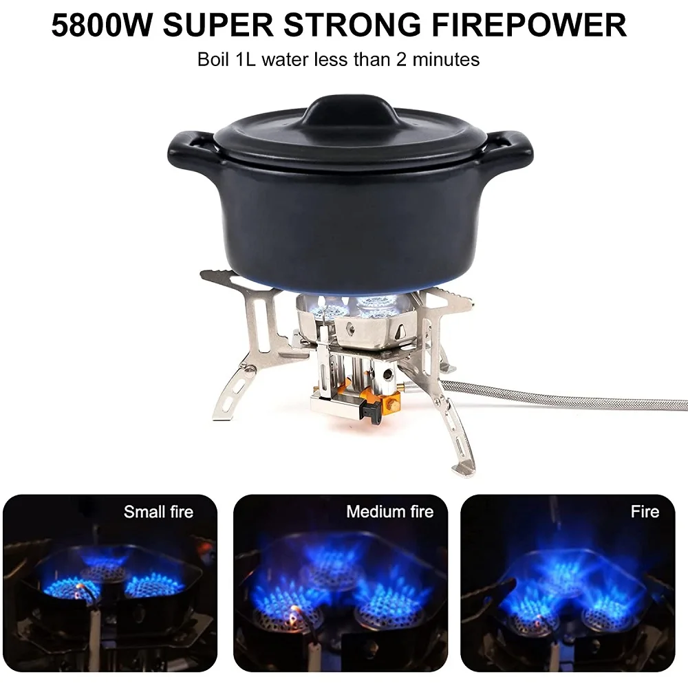 Уличная газовая горелка Onliving 5800 Вт портативная Ультралегкая ветрозащитная для
