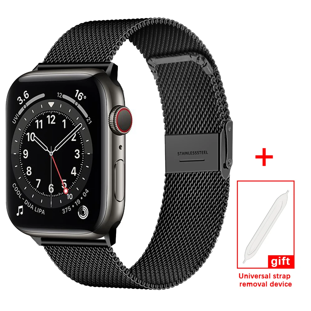 Ремешок Миланская петля из нержавеющей стали для apple watch 38 мм 40 42 44 ремешок iwatch series
