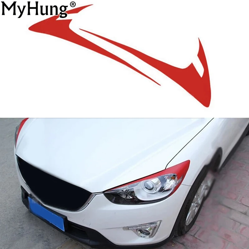 

Car Sticker Eyebrow Decoration Sticker For 2012 2016 CX5Carbon Fiber Headlight Front Lamp Accessories 2Pcs