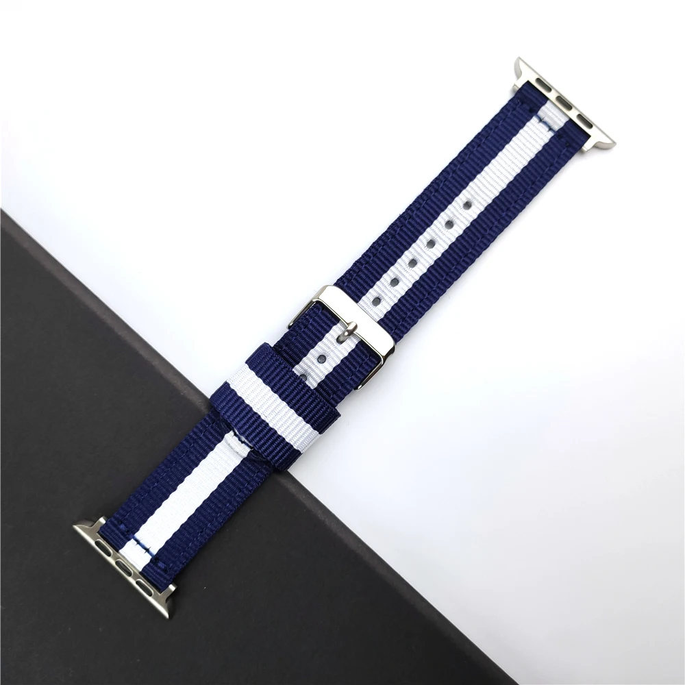

2pcs Watchband For Apple Watch 6 5 4 Se Band 44mm 40mm Nylon Slim Stainless Steel Mesh Loop For Iwatch Strap 3 42mm 38mm Correa