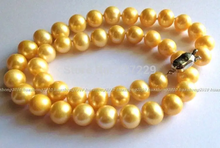 

Hot sell Noble- Wholesale price S 8-9MM Natural Gold Akoya Cultured Pearl Necklace 17'' AAA