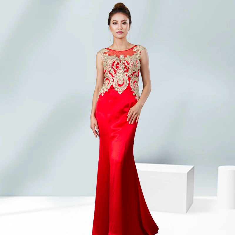 

Lace Mermaid Long Evening Dress Chiffon Robe de Soiree Appliques Formal Women Prom Gowns Sexy Vestido de Festa For Wedding Party