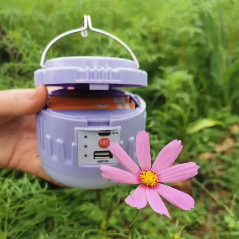 

LED Camping Light USB Portable lighting Phone Charge Solar Camping Lantern Rechargeable Lamp Waterproof Outdoor Hiking Fishing
