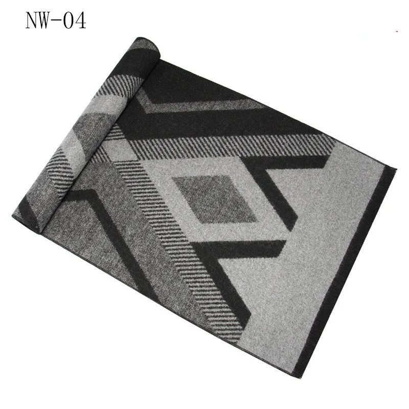 Классический теплый клетчатый длинный деловой мужской шарф утолщенный