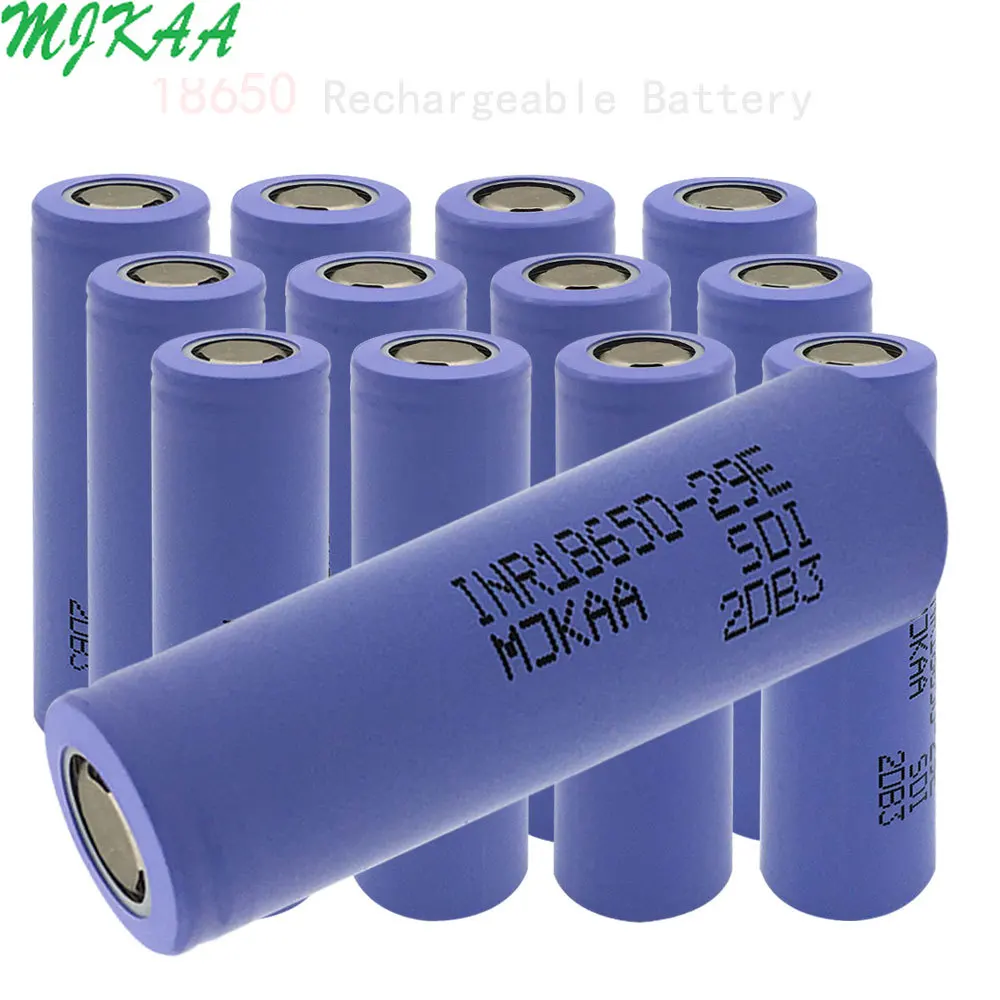 

MJKAA 10/12/20Pcs 2900mAh 18650 3.7V Lithium Rechargeable Battery NCR18650PF INR18650-29E Batteries for Flashlight