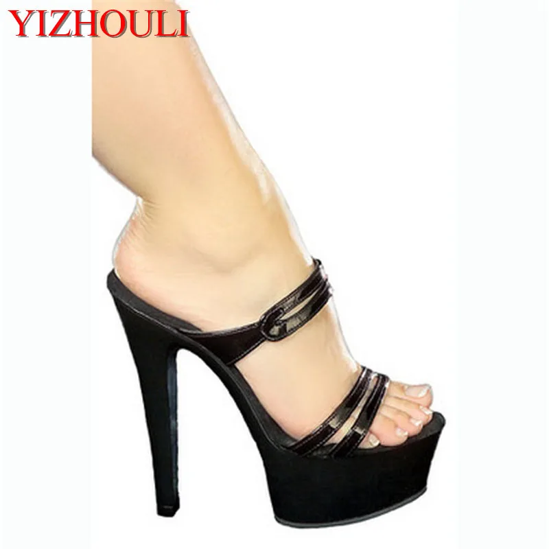 Летняя женская обувь на массивной подошве сандалии высоком каблуке 15 см