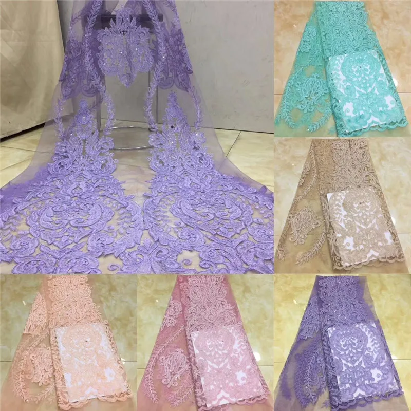 Новейшая нигерийская Тюлевая кружевная ткань 2020 Белая французская сетчатая с