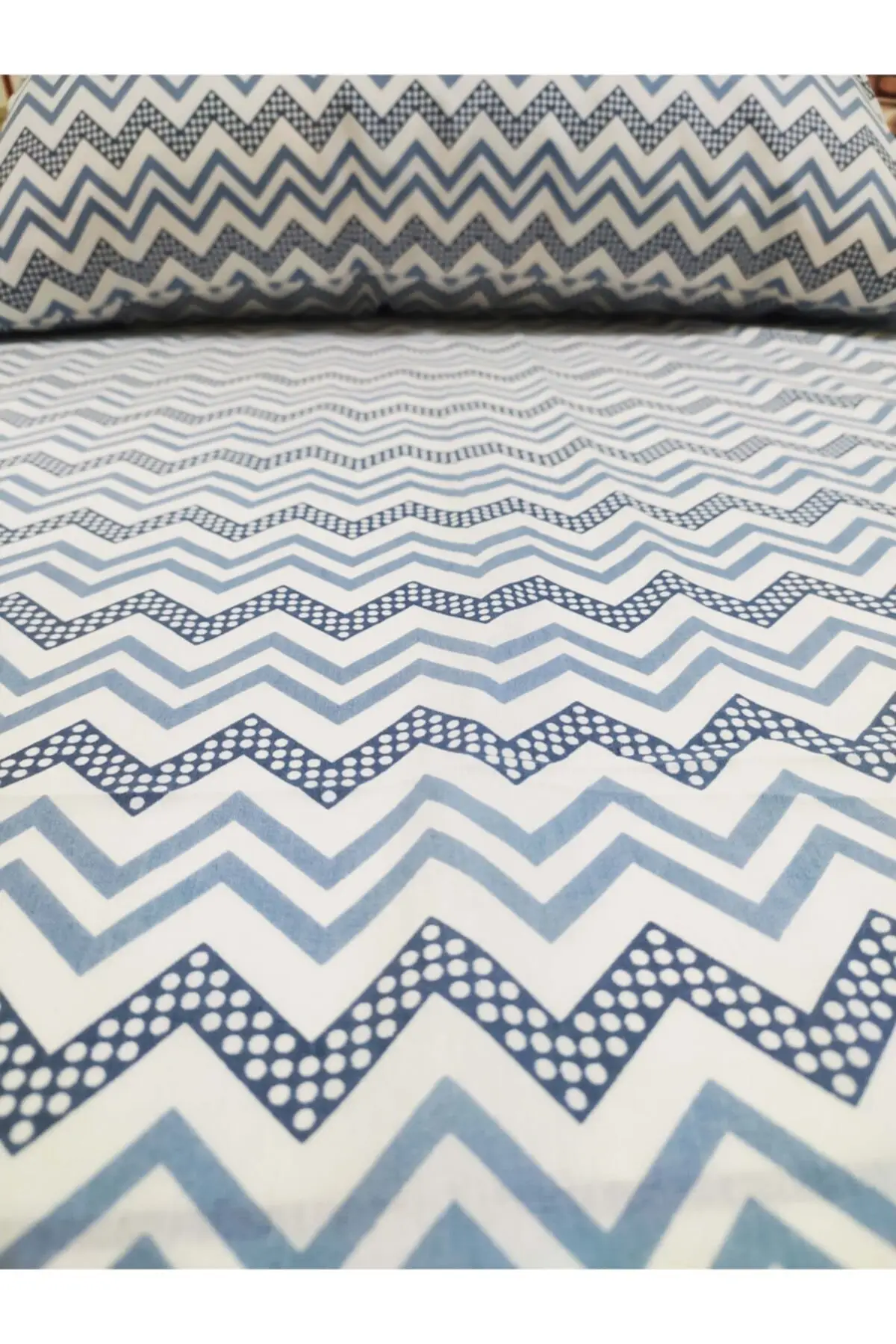 

Blue Single Fitted Sheets And Pillow Case 100x200 Cotton-Polyester 100x200 cm