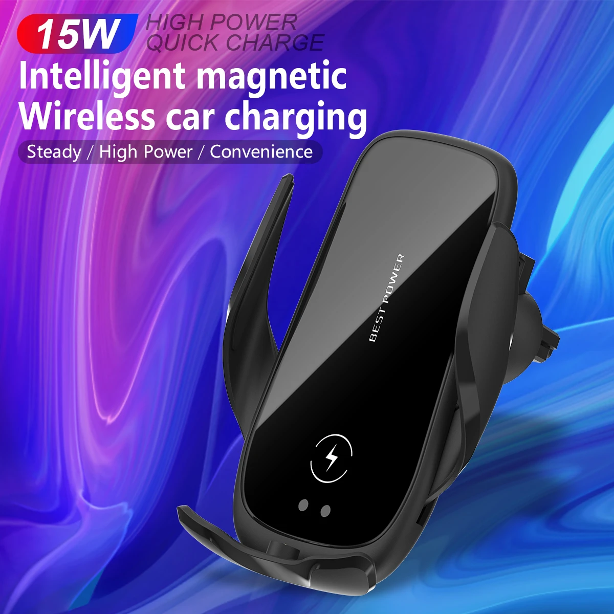 floveme 15w wireless charger car phone holder for your mobile phone anti scratch glass mirror no magnetic gps mount phone stand free global shipping