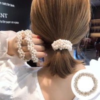 women pearl hair ties scrunchies girls elegant scrunchies rubber bands ponytail holders elastic hair bands hair accessories