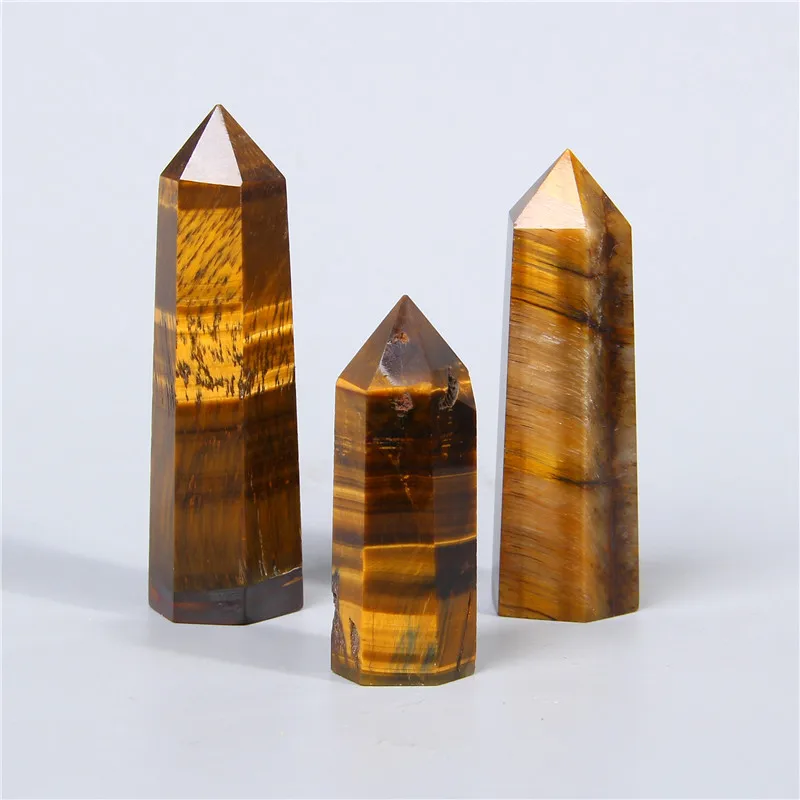 Шестигранная рок палка тигровый глаз 30 90 мм круглые бусины из натурального