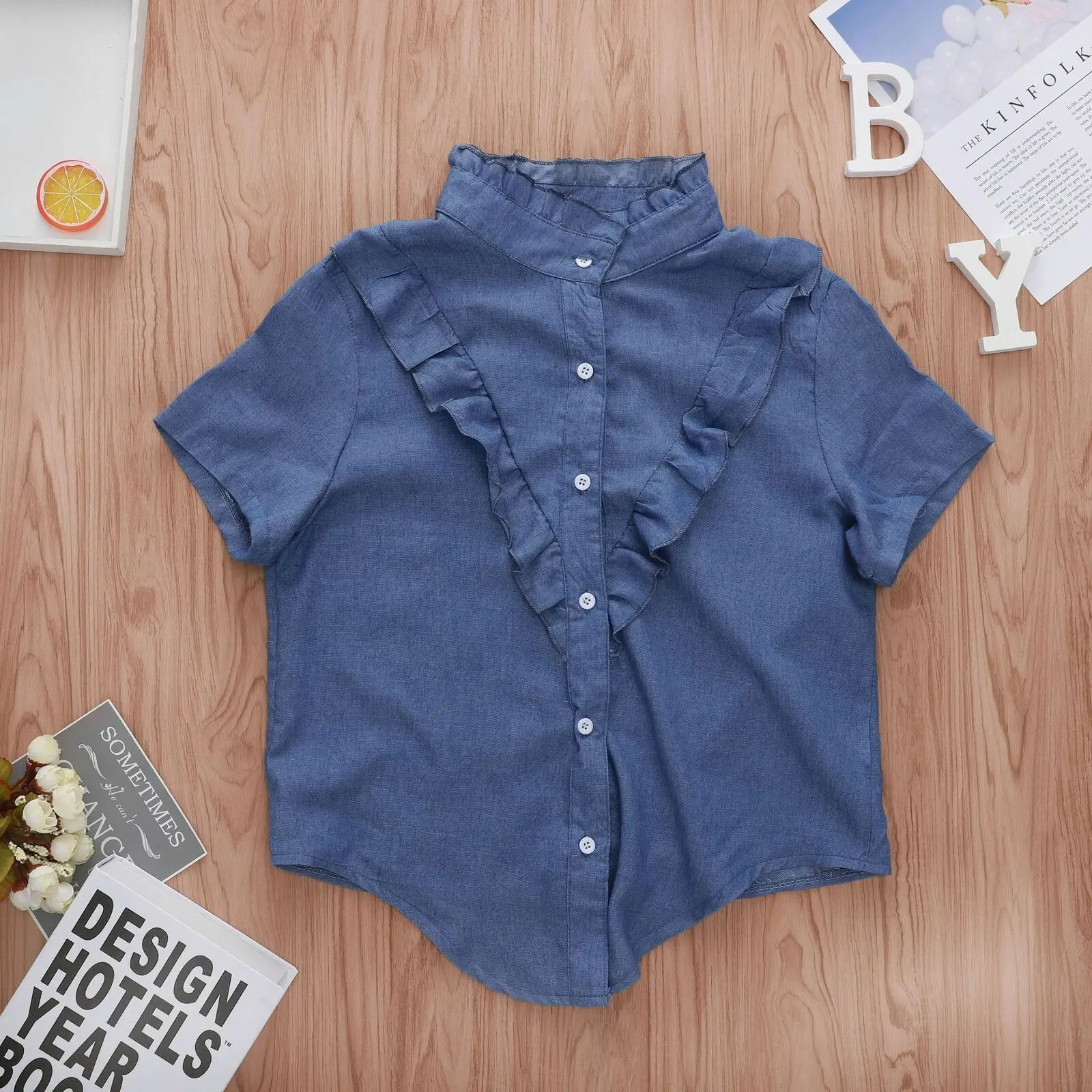 

2019 New Fashion Women Short Sleeve Button Loose Shirts Ladies Summer Casual Blouse Tops Shirt