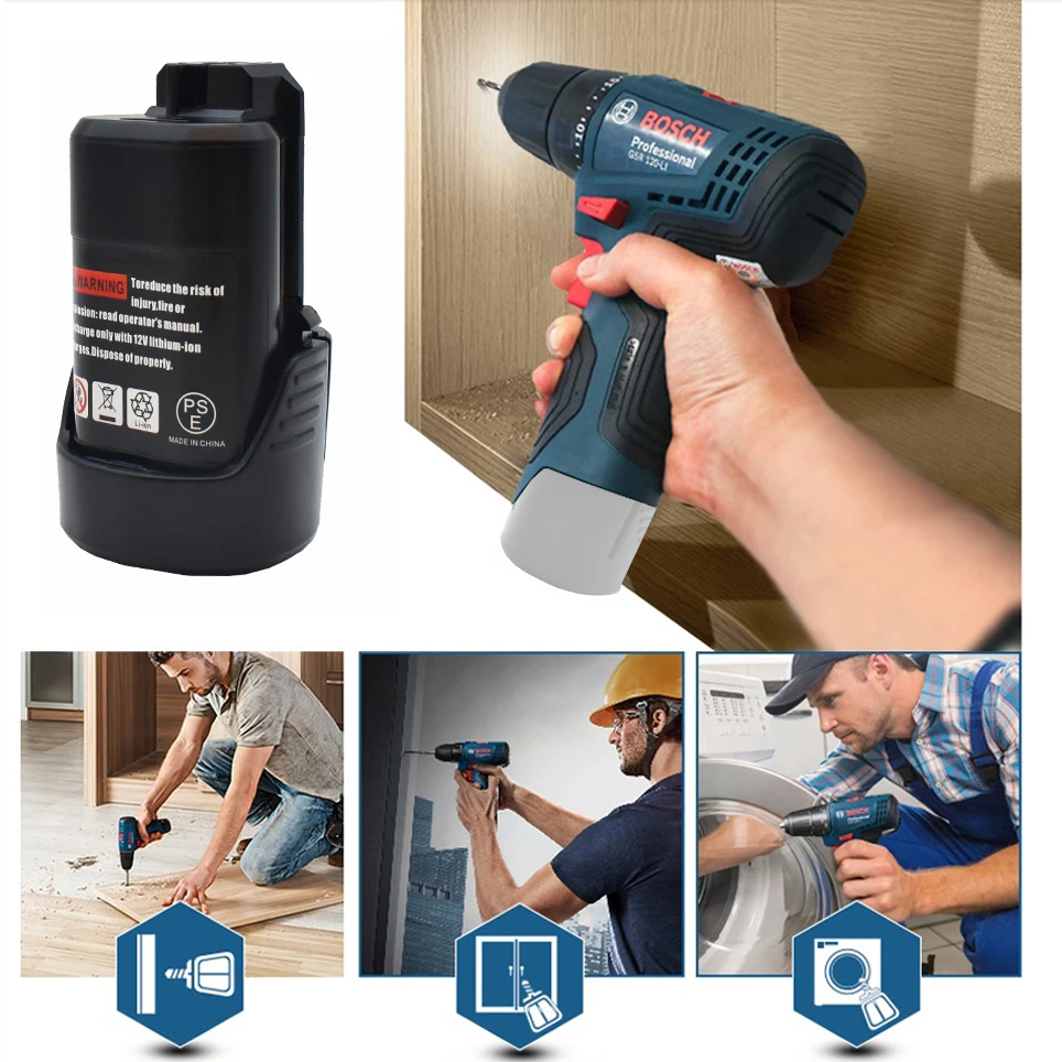 Новый Bat411 10 8 v-12v 3800 мА/ч литий-ионный перезаряжаемый аккумулятор forBosch bat412a bat413a