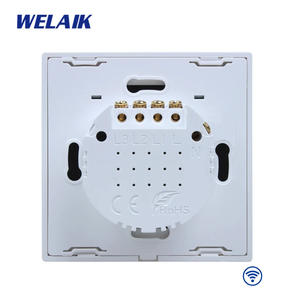 Сенсорный выключатель WELAIK UK Wi Fi настенная панель из хрустального стекла умный