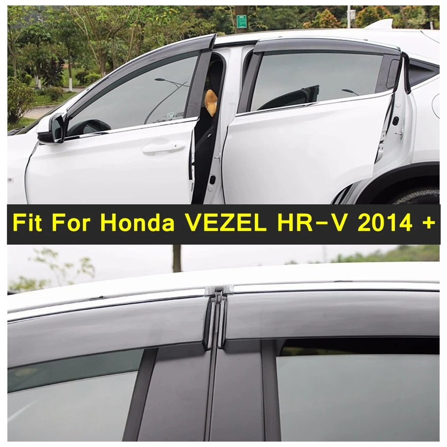 

Lapetus Molding Garnish For Honda VEZEL HR-V 2014 - 2017 Window Visors Awnings Wind Rain Deflector Visor Guard Vent Cover 4 Pcs