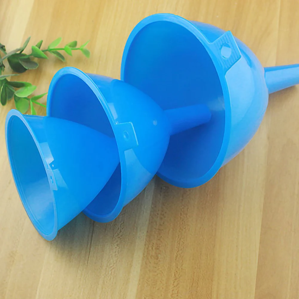 

3Pcs Multi-Purpose Plastic Funnel Set Convenient Ring Narrow Nozzle Random Color Restaurants Laboratories Kitchen Utensils Tools