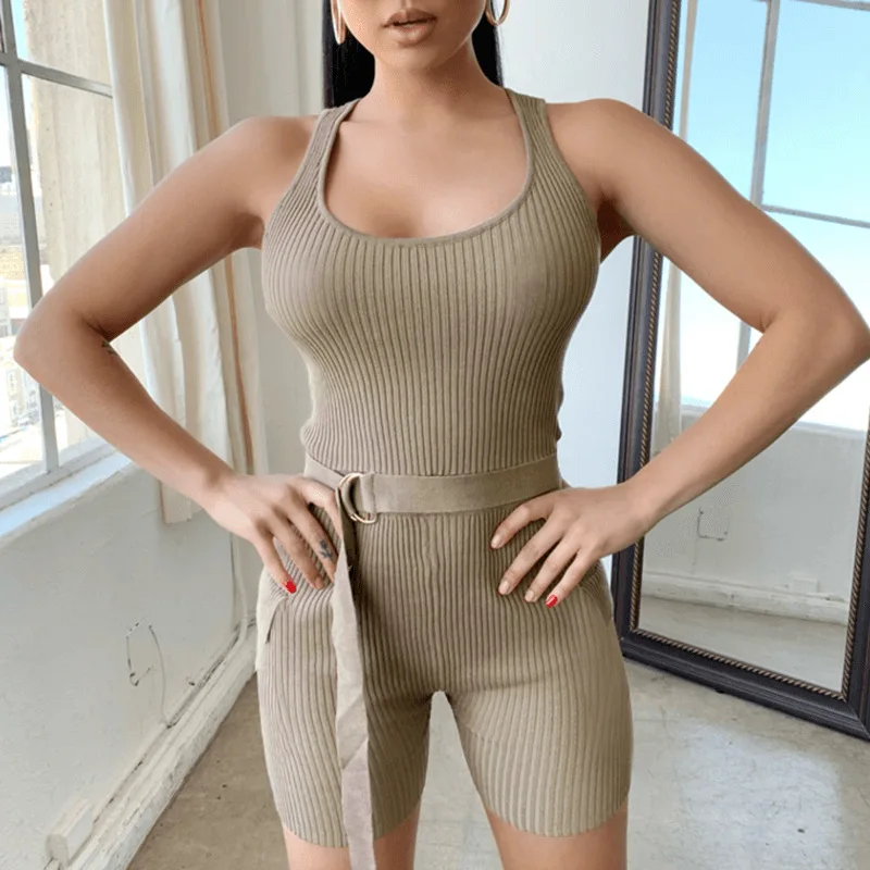 Модное женское сексуальное черное/хаки облегающее Боди без рукавов с глубоким