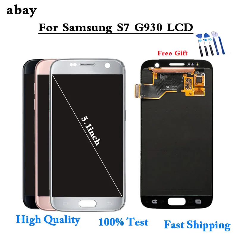 ЖК дисплей для Samsung Galaxy S7 G930 G930F с сенсорным экраном в сборе оригинальный/OLED/TFT рамка 5 1 дюйма|Экраны мобильных