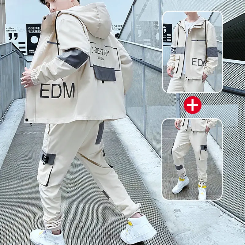 

Spring Autumn Sportswear Men Printed Tracksuit Nice Casual Fashion Men's Set Jacket+Pants Suit Mens Streetwear Tracks Suit