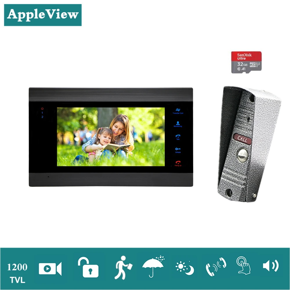 Визуальный домофон 7 &quotTFT lcd проводной видео система внутренний монитор 1200TVL