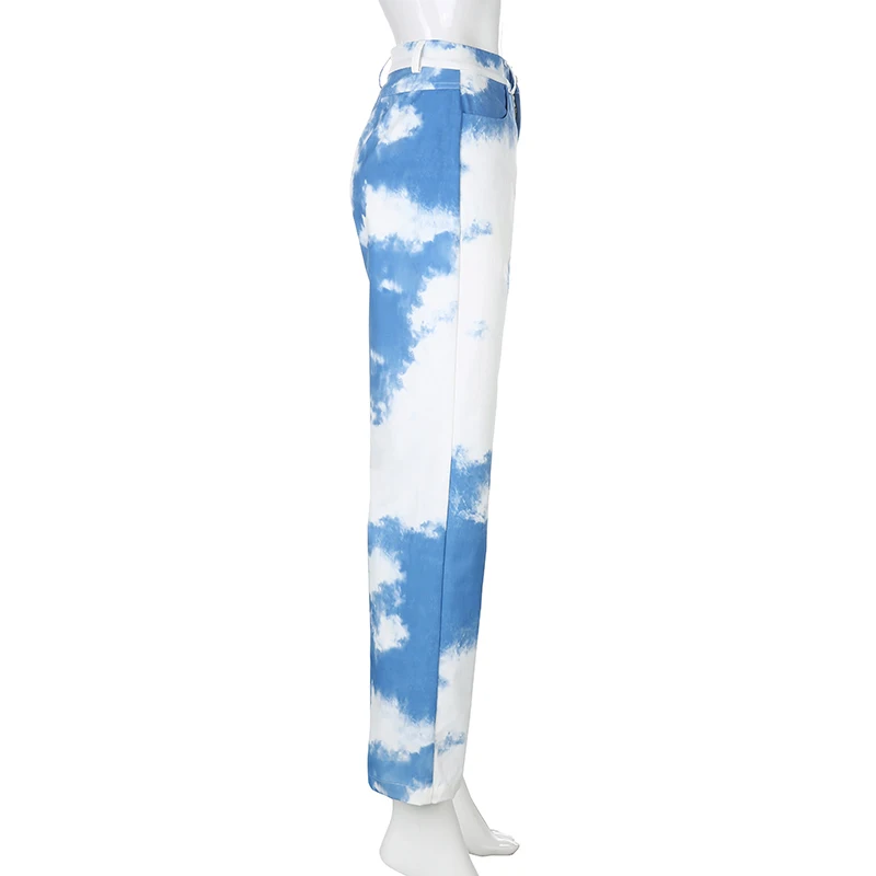 

2020 Tie Dye Streetwear Cargo Pants Women Preppy Style Girl's Holiday Hip Hop Outfits High Waisted Straight Jogger Pants Gothic