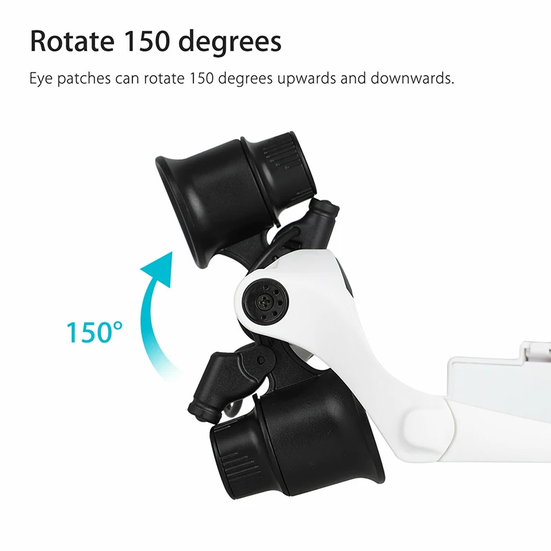 Увеличительное стекло светодиодная лампа лупа на голову ювелира увеличительное