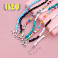 hot selling popular color rice beads anklet female fashion handmade adjustable footwear jewelry