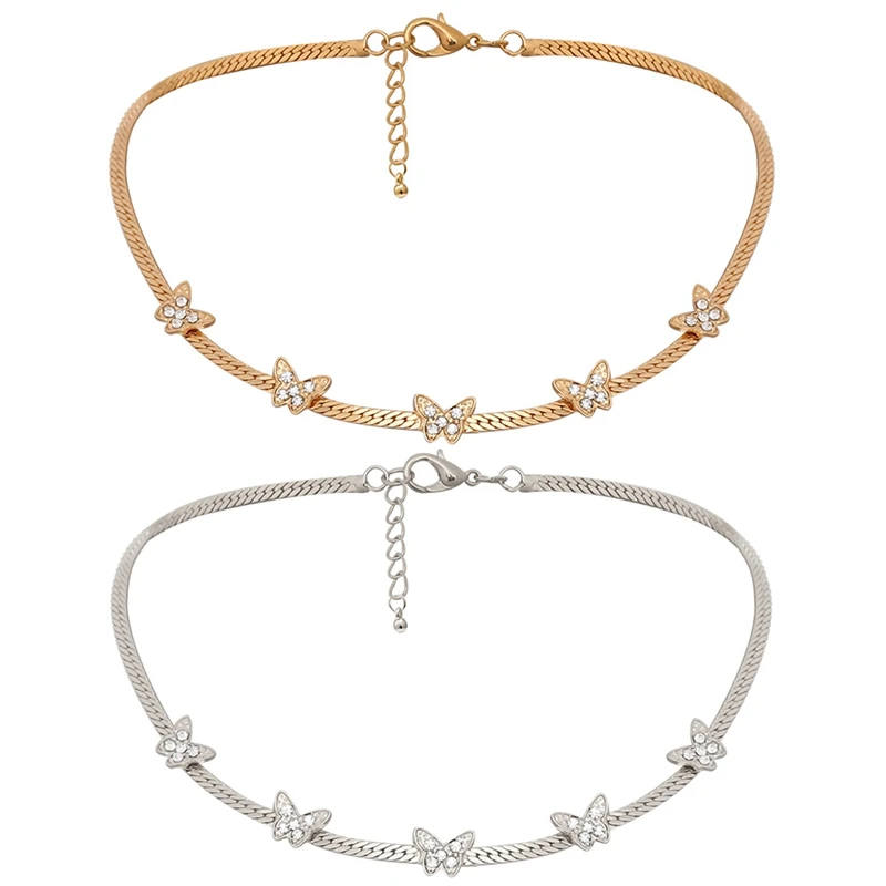 С изображением милой бабочки колье для женщин изготовлено вручную золотая