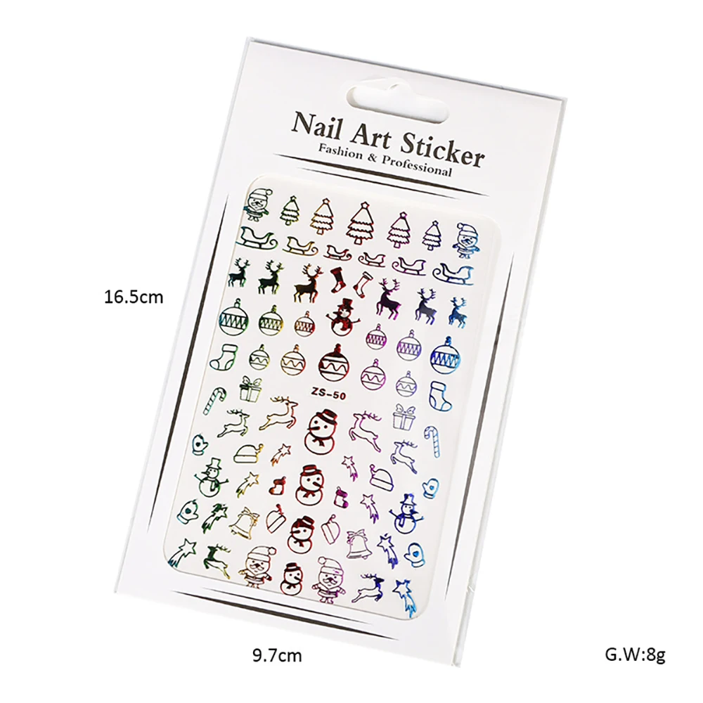 

3D Snowflakes Elk Santa Design Christmas Nail Art Stickers Waterproof DIY Self Adhesive Nail Sticker Decals Nail Art Decoration