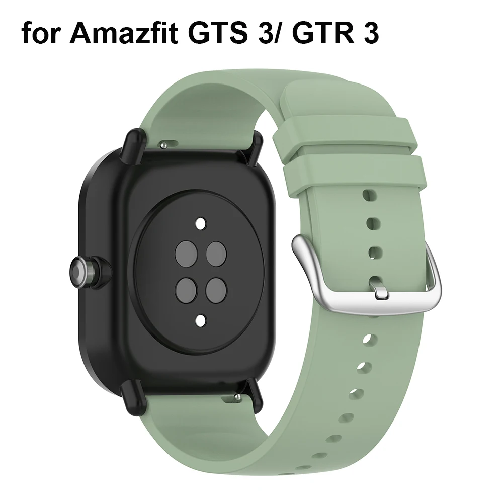 

20mm 22mm Silicone Watch Band for Huami Amazfit GTR 3 GTS3 Watchband Strap GTR 2E GTS 2Mini 42mm 47mm Wrist Strap Green