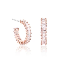 luxury cz earrings for women rose gold romantic boho c shap stud earrings jewelry accessories female gift piercing brincos 2021