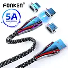 Кабель Fonken USB Type-C для Samsung S9, Xiaomi Mi 9, 10 Pro, Iphone магнитный