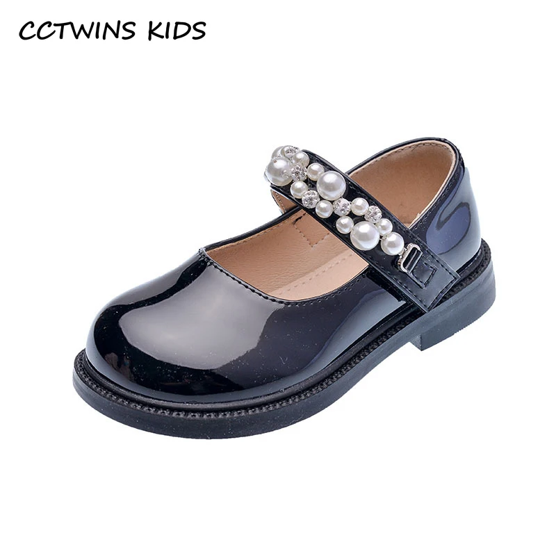 

Girls Flats 2022 Spring Toddler Baby Shoes Kids Fashion Princess Party Shoes First Walker Mary Jane Patent Pearl Sweet Soft Sole