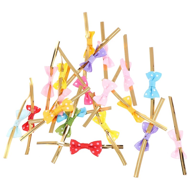 20 шт. в горошек с бантом металлические закрученные стяжки уплотнительная