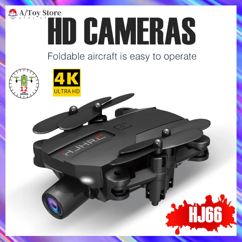 HJ66 WIFI FPV с широкоугольным HD 4K/1080P/720PCamera режим удержания высоты складной рычаг RC Квадрокоптер