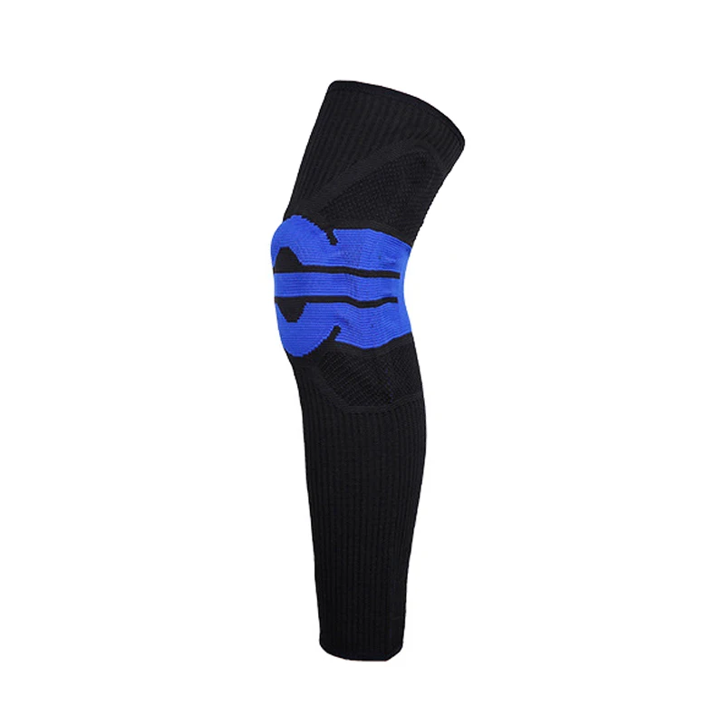 Long Black Blue 1 шт. наколенник компрессионный наколенник эластичный наколенник для бега Баскетбол приседания безопасный наколенник рукав - Цвет: Long Black Blue