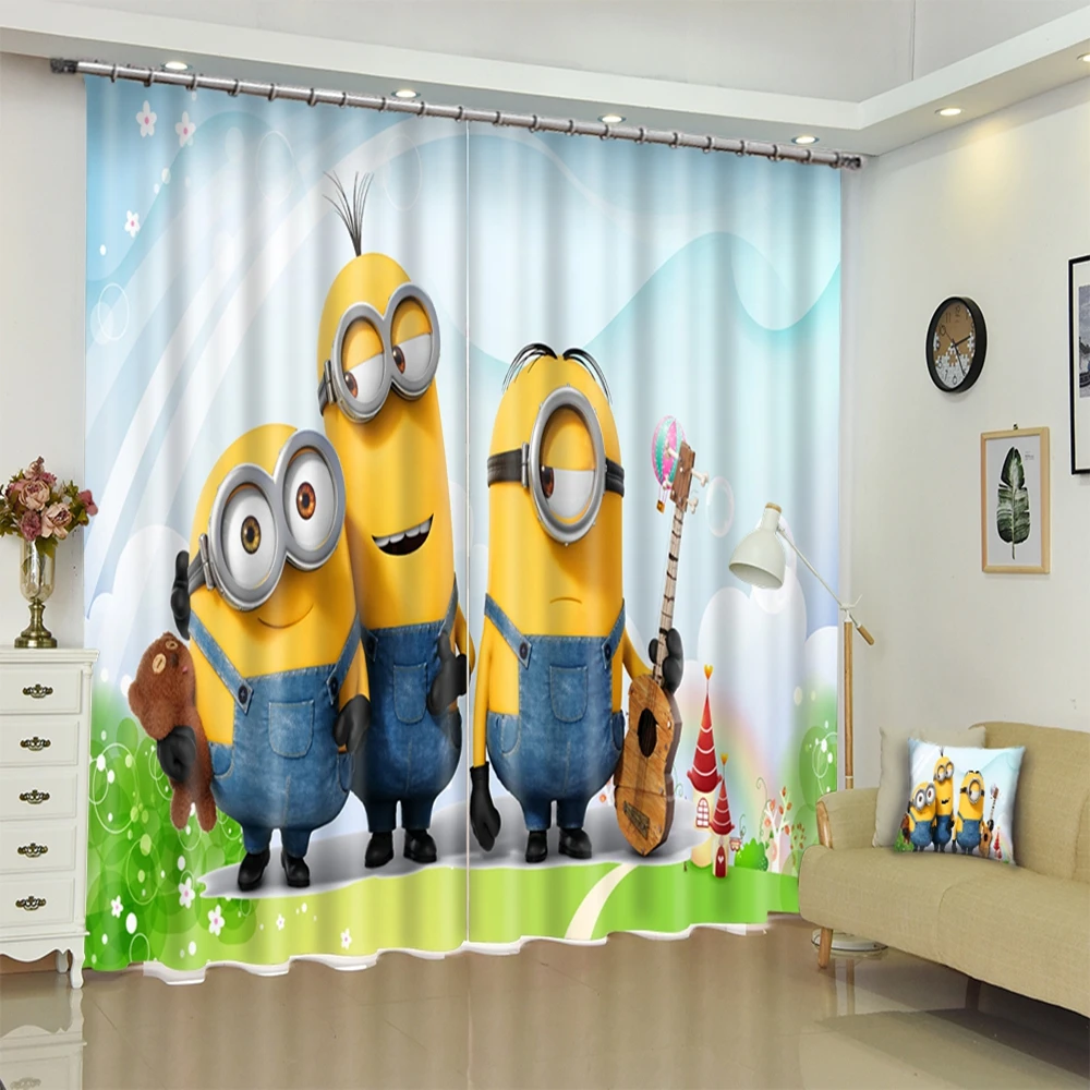 

Nordic style Blackout Curtains for Living Room Cartoon Green Mario Anime Pattern Thicken Fabric Children Room Decor Curtains