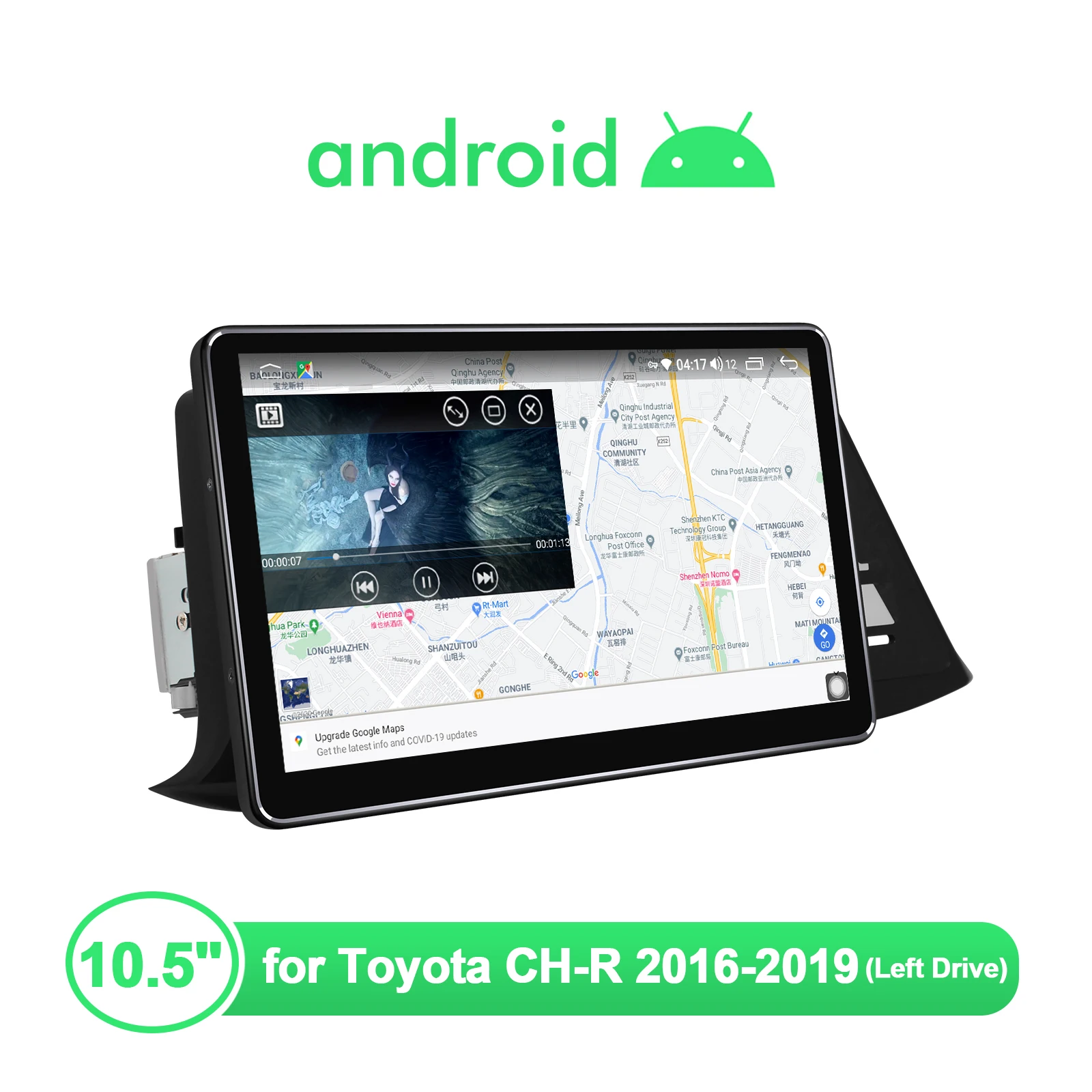 구매 안드로이드 10 자동차 라디오 스테레오 10.5 인치 헤드 유닛 멀티미디어 무선 Carplay 도요타 C-HR CH-R CHR 2016 2019 왼쪽 드라이브