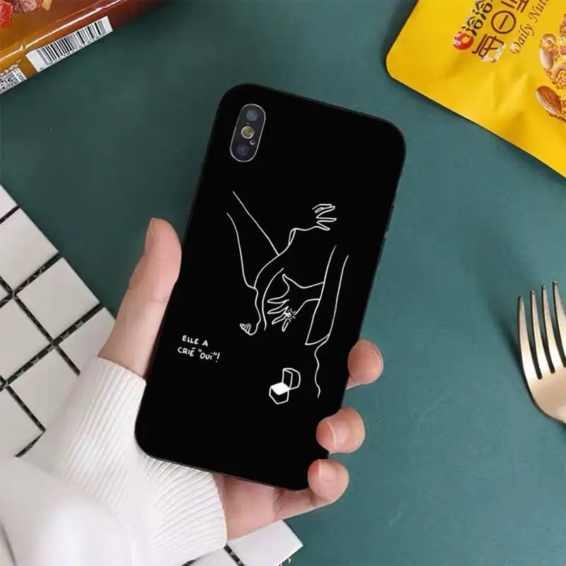 YNDFCNB Minimalist Line Sexy Couple Phone Case for iphone 13 11 12 pro XS MAX 8 7 6 6S Plus X 5S SE 2020 XR cover