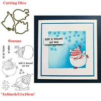 silly snowmens 2021 new transparent stamps and dies for diy scrapbooking paper cards making crafts supplies clear stamps