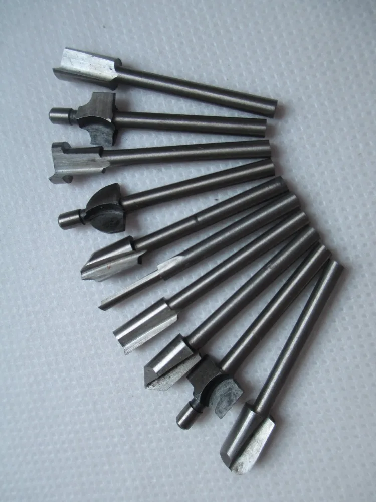 

10pcs/set 1/8" Shank HSS Router Bits Carbide Engraving Drill Bits Fit Dremel Foredom Rotary Tool Set Fits Dremel Rotary Tools