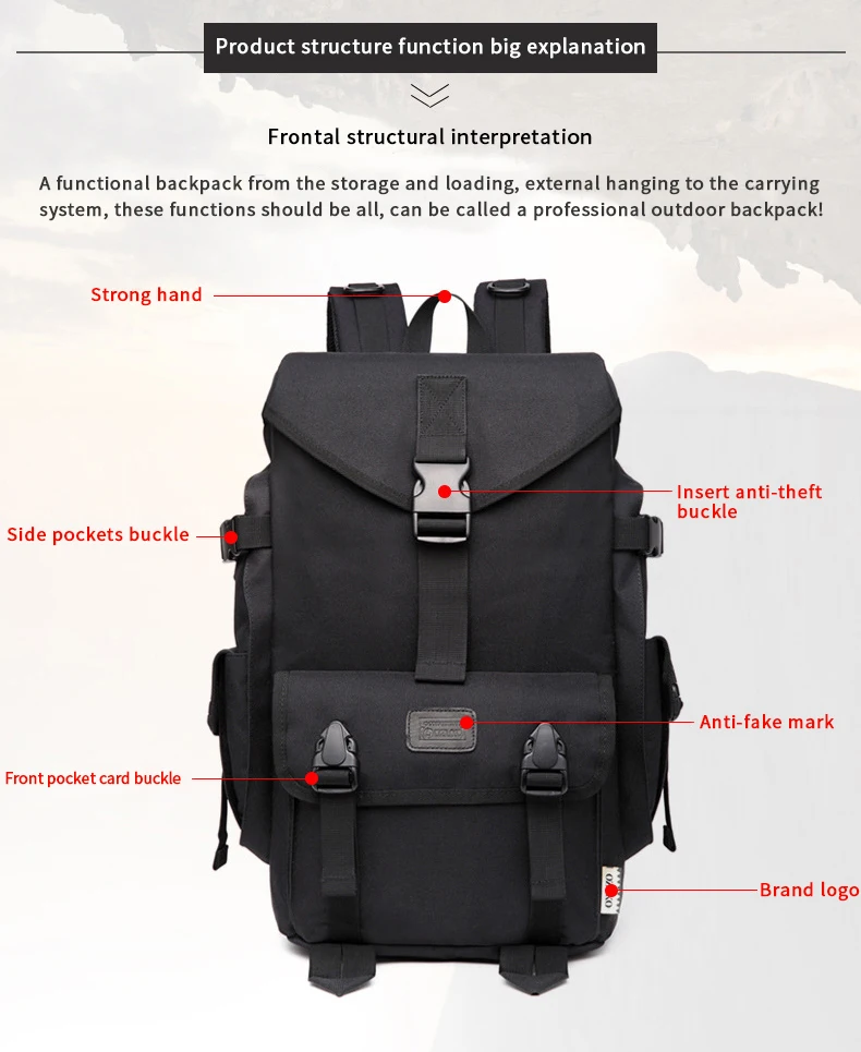 Mochila модный рюкзак для мужчин Путешествия черные Наплечные сумки ozuko сумка для ноутбука мужские рюкзаки большой школьный рюкзак