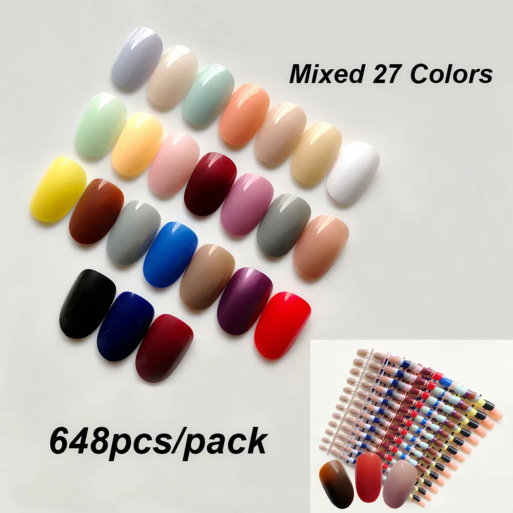 Накладные ногти Короткие круглые мягкие Овальные искусственные акриловые 27