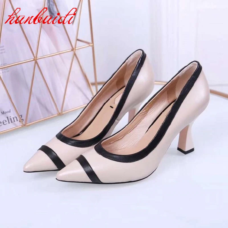 

Women Pumps Autumn Thin Heels Shose Pointed Toe Mixed Colors Pumps Shallow Patent Leather Casual Shose Slip On Single Shose