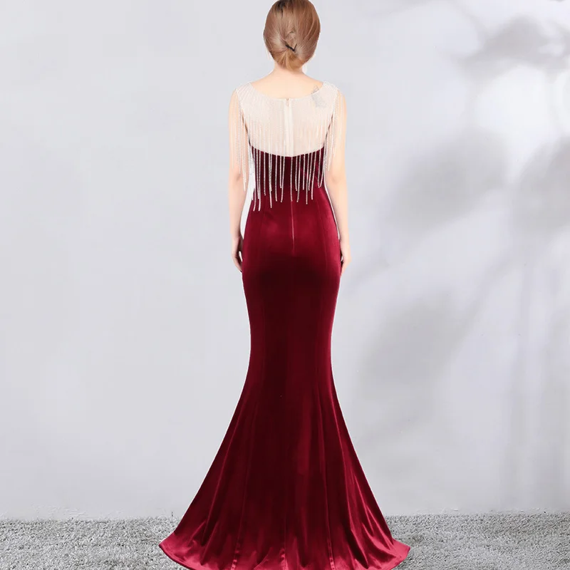 Осенние бархатные Формальное длинное вечерние платье Для женщин элегантное