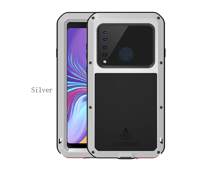 Серебристый Ударопрочный чехол для samsung Galaxy A9 металлический Fundas для samsung Galaxy A9 Coque прочный анти-осенний защитный чехол для телефона - Цвет: Серебристый